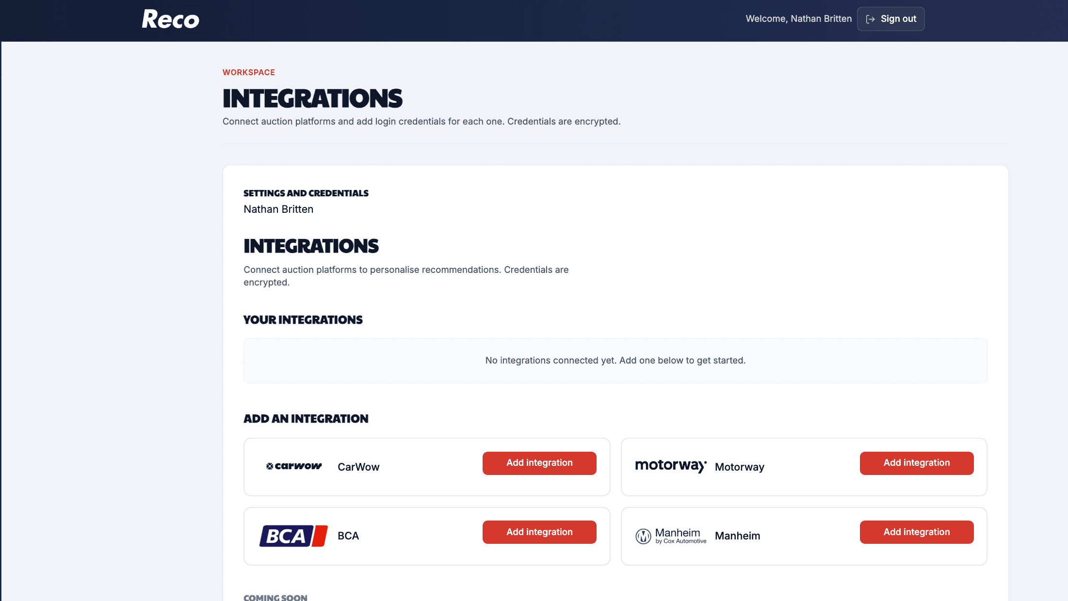How to add an integration — Reco